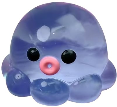 Octopus Squishy Fidget Toy, niedlicher Kristall-Octopus-Stressball, lustige weiche beruhigende Bälle, leicht zu tragen, handgefertigte klare Blase für Gesundheit, Klassenzimmer, Zuhause, 6 x 6 cm