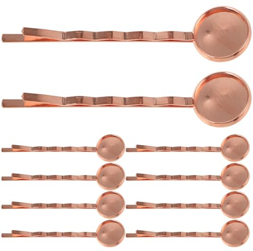 Healifty Runde Haarspangenrohlinge mit Nutabdeckung für Schmuckherstellung aus Kupfer 20 Stück und Moderner Stil für Selbstgemacht Haaraccessoires