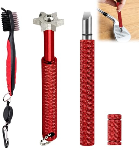 gsgfuis 3 Stück Golfschläger Bürste - Praktischer Schläger Reiniger Golf mit Groove Sharpener, ideal als Golf Zubehör Set