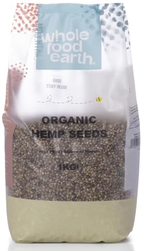 Whole Food Earth® - Organic Hemp Seed 1 kg GMO Free, Source of Protein