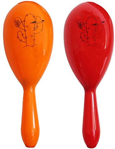 I LOVE FANCY DRESS Maracas-RASSELN ODER Shaker = FÜR Erwachsene =ROTE Plastik Maracas-ERHALTBAR ZUSAMENSTELLUNGEN - SUPER FÜR Jede Tanz Party- Salsa ODER Rumba =