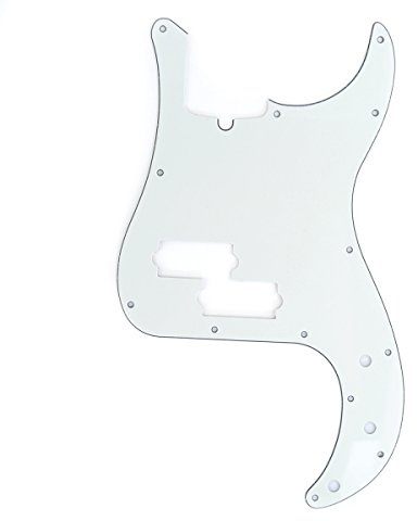 Musiclily Pro 13 Löcher P Bass Pickguard Schlagbrett 3 lagig Aged White | für 4-Saiter American Precision Bass