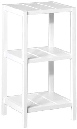 Estantería de pie de madera laminada blanca con 3 baldas de 37x33x78 cm