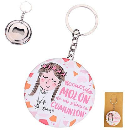 Lote de 20 Llaveros Chapa Abridor Frases RECUERDO MOLÓN 1ª Comunión NIÑA- Detalles de Bodas, Regalos para Comuniones Originales