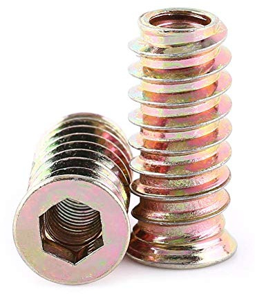 20-delars galvaniserad kolstålskruvmutter, hylskontaktmutter för trämöbler (M6 * 25mm)