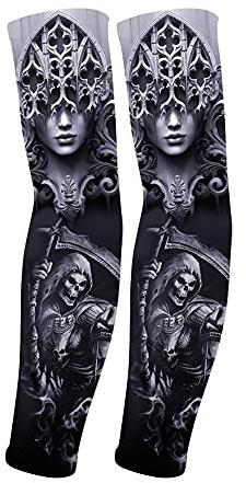 Uteruik Fake Tattoo, temporär, Armärmel, UV-Schutz, Unisex, 1 Paar (#G)
