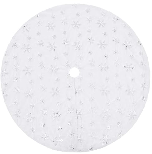 vidaXL Luxus-Weihnachtsbaumrock Weiß 90 cm Kunstfell