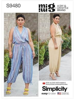 Simplicity Misses' Jumpsuit Sewing Pattern Kit, Code S9480, Sizes 6-8-10-12-14, Multicolor