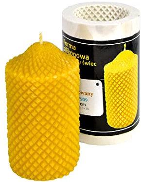 Kerzengießform Stumpenkerze graviert Silikonform Kerzen Bienenwachs