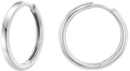 trendor Damen-Ohrringe 925 Silber Klapp-Creolen Ø 20 mm 41613 | eleganter Ohrschmuck für Frauen, zauberhafter Schmuck aus Sterlingsilber