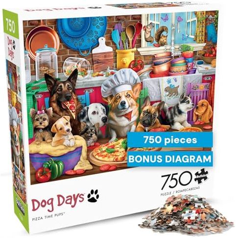 Buffalo Games - Pizza Time Pups - 750 Piece Jigsaw Puzzle