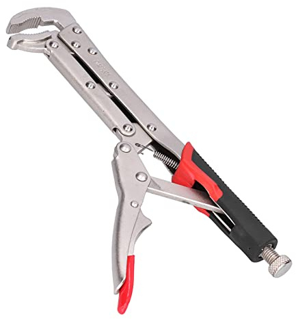 80 Degree Locking Curved Nose Pliers 10.6 Long Reach Woodworking Pliers Extra Long Curved Jaw Grip Hand Tools needle nose vice grips clamps for Woodworking, Pipe Clamping in Tight Spaces