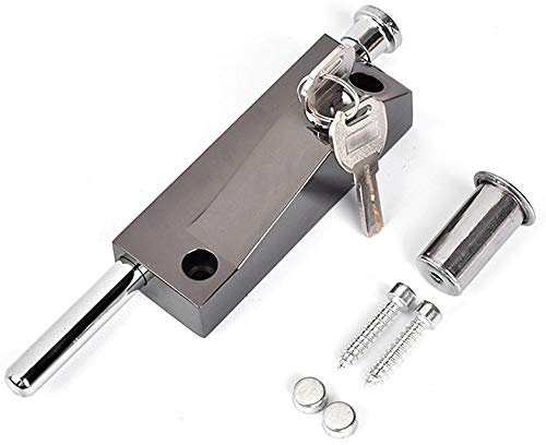 Bulloni universali per serratura della porta in acciaio inox, colore nero, serratura di sicurezza per uso interno esterno, include fissaggi e raccordi (viti e 2 chiavi) per camera da letto, capannone,