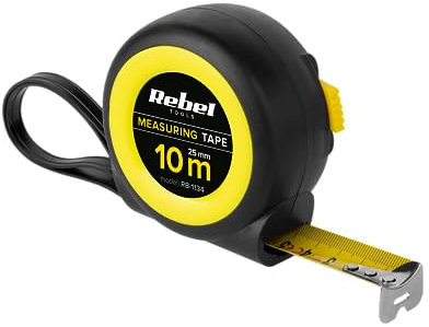 RB-1134 - Metro a nastro professionale robusto con sistema di avvolgimento, 10 m, larghezza 25 mm