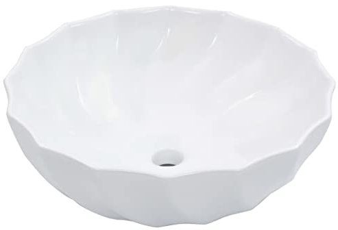 SONAXO Lavabo, 46 * 17 Cm, Rubinetteria Hardware in Ceramica Bianca Lavabo Bagno, Adatto per Bagni