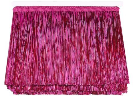 FINGERINSPIRE 10 m X 15 cm Lametta Fransenbesatz Mittelviolett Rot Metallic Folie Fransengirlande Lametta Luftschlange Lametta Girlande Tanzkostüm Fransenbesatz Für Hochzeit Geburtstag Party