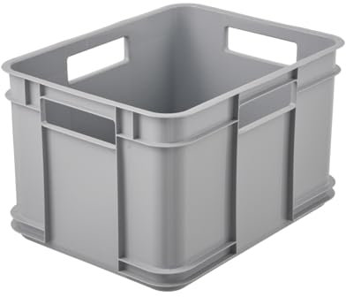 keeeper Caja de almacenamiento EURO-BOX, colección Bruno ECO, tamaño M, 35x27x22, ECO Gris