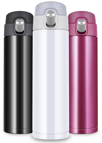 Flintronic Borraccia Termica, 500ML Bottiglia Acqua in Acciaio Inox, Bottiglia Termica Senza Perdite, Borraccia Termica Isolata, Bottiglia Thermos, Senza BPA Borracce per Scuola, Sport, Yoga