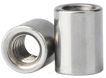 2/5 Stück Überwurfmutter M3 M4 M5 M6 M8 Verlängern Sie lange runde Überwurfmutter 304 Edelstahl Leitspindel Verbindungsmutter(M8x15 2pcs)