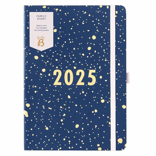 Busy B - Planificateur familial - Janvier à Décembre 2025 - Marine Spray - Agenda semainier A5 avec 5 horaires et des notes détachables