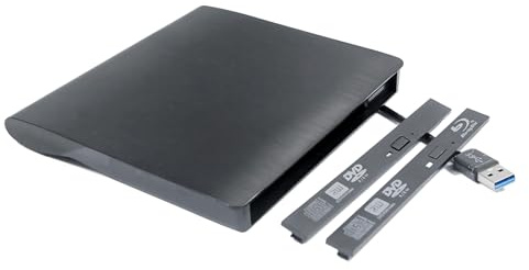USB 3.0 External Optical Disc Drive Housing Case Enclosure Kit, Portable Pop-Up ODD Caddy, for Laptop & Desktop PC Internal 12.7mm Slim SATA Tray CD DVD BD Player and Burner Black with Bezel