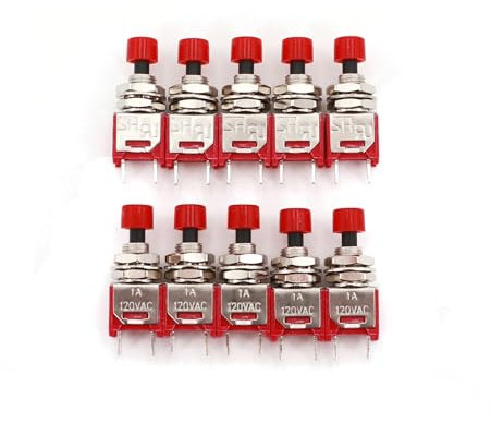 10Pcs SH TS-21 Momentary Self-Return 2-Pin OFF-MOM Normally Open Sub-Miniature Push Button Switch