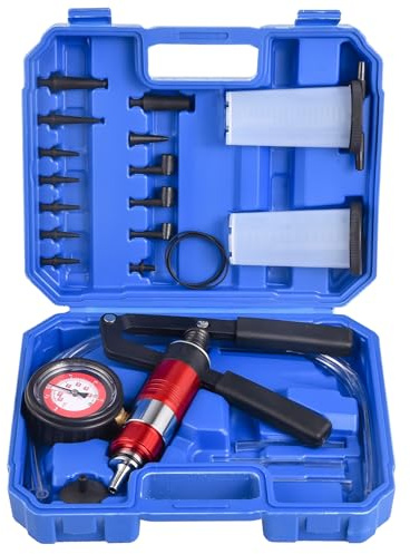 DHA 2 in 1 Hand Held Vacuum and Pressure Pump Tester Brake Fluid Bleeder Kit, One Man Hand Vacuum Pump Brake Bleeding Kit, Manual Brake System Clutch Fluid Bleeding Tools for Car Truck Motorcycle