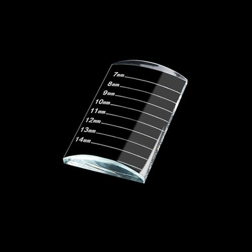 INCAUCA Carreaux de cils en forme d'arc pour extensions de cils, plateau en verre transparent, palette de cils pour extensions de cils, plateau porte-cils en cristal, 1 pièce