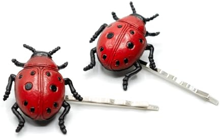 Miniblings Lot de 2 pinces à cheveux coccinelle porte-bonheur coccinelle insecte - Bijoux tendance faits à la main - Pinces à cheveux
