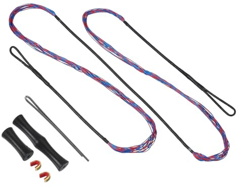 PATIKIL Bogensehne Saitenersatz mit Messingnocken Silikon Fingertab Ersatz Sehnenlänge für AMO, Stränge Traditioneller Langbogen Recurvebogen