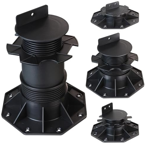 Montafox 10 x Stelzlager höhenverstellbar 18-220 mm hohe Traglast Stellfüße | Stelzenlager, Balkenlager, Plattenlager, Verstellfüße, Unterkonstruktion, Terrassendielen, Holz, WPC, justierbar