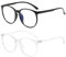 2 Stück Anti Blaues Fake Brille, Blaulichtfilter Brille Herren Damen, Blue Light Glasses, Qualität Runde Rahmen Blaulicht Brille, Leichtes Gewicht Klare Blaulichtfilter Brille (Transparent,Schwarz）