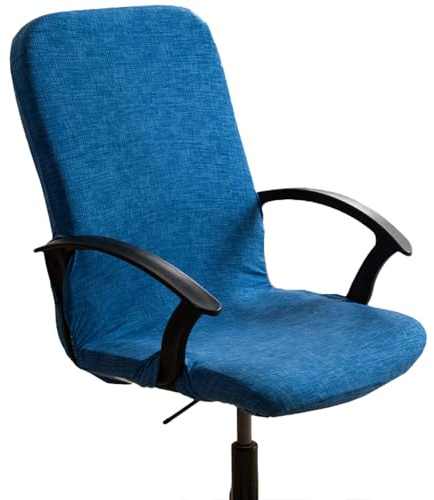 ZRCYXDW Stampato Coprisedia Ufficio, Elasticizzato Fodera Per Sedia Da Ufficio Lavabile Schienale Alto Coprisedie Con Cerniera Chair Proteggere Copertura-Blu-Large