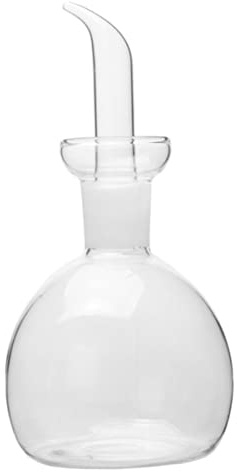 Ipetboom Bottiglia di Olio in Vetro Trasparente da 200ml Beccuccio Anti-perdite, Contenitore per Olio e Aceto per Uso Domestico e Professionale, Design a Tenuta Stagna