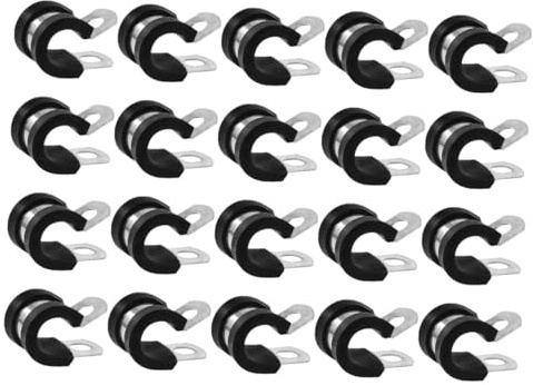 Angoily 20pièces Collier De Serrage Acier Inoxydable Avec Tampon Caoutchouc Pinces De Tuyau Flexibles Et Stables Pour Câbles Et Durites
