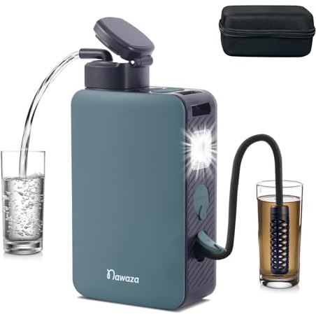 Portable Electric Water Filter Pump, 0.01 Micron Outdoor Camping Water Purifier, Water Filtration System Survival for Hiking, Camping, Travel and Emergency, Best Gifts for Men.