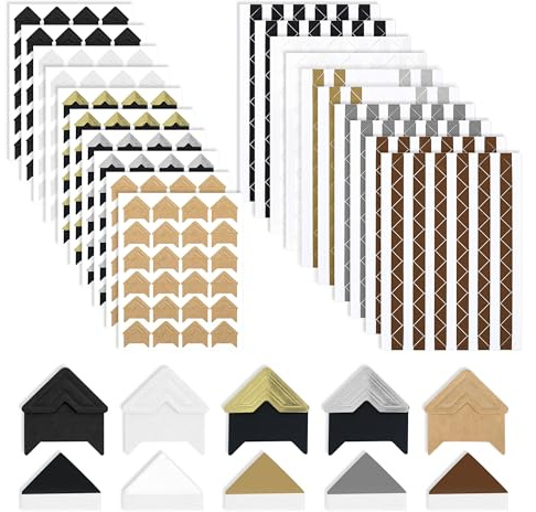 JNYUTEEN 20 Blatt Fotoecken Selbstklebend, 1260 Stück Fotoecken Aufkleber Foto Klebepads, 2 Größen Selbstklebende fotoecken Foto Klebeecken für Fotos Album Scrapbooking DIY