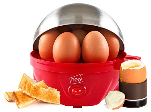 Neo® 3 in 1 Durable Electric Egg Cooker, Boiler, Poacher & Omelette Maker (Red)