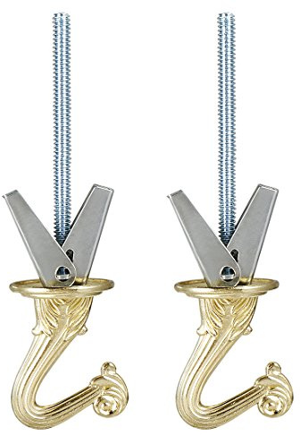 sourcing map 2 Pack Swag Hook Kit Brass Finish Plant Hanging Ceiling Hook