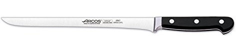 Arcos Serie Clasica - Schneidmesser Schinkenmesser - Klinge aus Nitrum geschmiedetem Edelstahl 250 mm - HandGriff Polyoxymethylen (POM) Farbe Schwarz