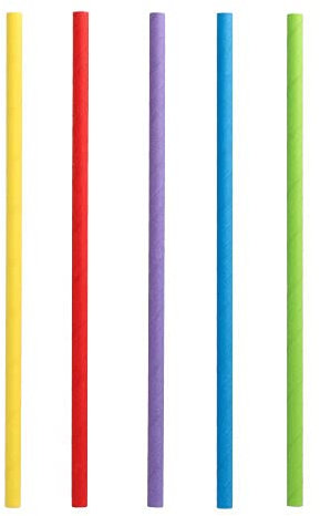 Papstar Shake-Halme, Papier Ø 8 mm, 25 cm farbig sortiert 88934 Papiertrinkhalme Papierstrohhalme Shakehalme, 135 Stück