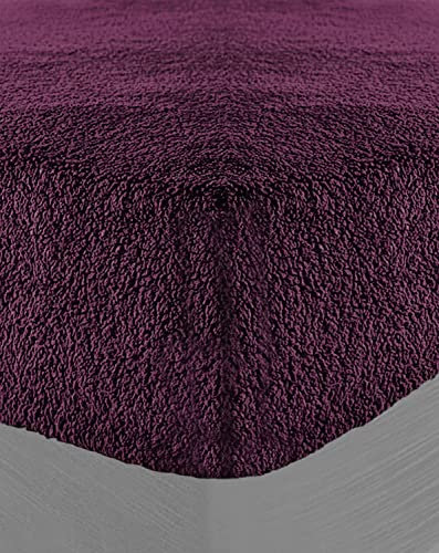 Brillars Teddy Fleece Fitted Sheet Extra Deep Bedding Thermal Winter Warm Soft Luxury Fluffy Cuddly Cosy Bed Sheets Easy Care Washable (Purple, Single)