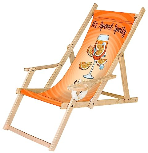 Däckstol trä hopfällbar solstol med armstöd och dryckeshållare vit trädgård strandstol design spritz klockan [119]