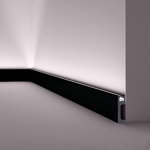 IL10 BLACK WALLSTYL Lichtleisten - 80 x 23 x 2000 mm - NOËL & MARQUET - eine Marke von NMC - Extrudiertes Polystyrol mit hoher Dichte