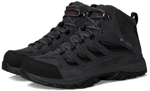 Columbia Crestwood Mid Wp, Botas para senderismo Hombre, Dark Grey Deep Rust 2024, 42.5 EU
