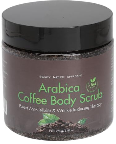 Exfoliante para la Piel con café, Limpieza Profunda, Eliminación de Cutículas, Crema Exfoliante Corporal Hidratante, 250 G, Previene el Envejecimiento, Mejora la Piel Suave