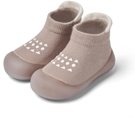 Bearbay Baby Walking Sock Shoes Infant Non-Slip Breathable Slippers with Soft Rubber Sole Baby Boys Girls Sneakers,20/21