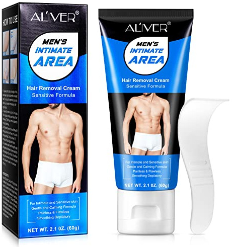 Intim-/Privathaarentfernungscreme für unerwünschte Haare unter den Achseln, im Intimbereich, in der Bikinizone, schmerzfreie Enthaarungscreme für Männer,alle Hauttypen, 2.1 Oz