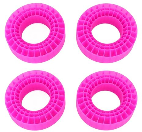 4st RC Däckskum, 3 Lager Silikoninsatser Däckskum för 1/10 RC Bil 1,9 Tums Däck (Rosröd)