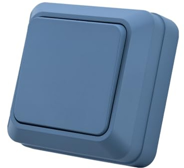 Interruptor de encendido y venido, interruptor de pared azul de 1 vía, interruptor mecánico de pared 86 mm, interruptor estándar 10 Amp, 250 V